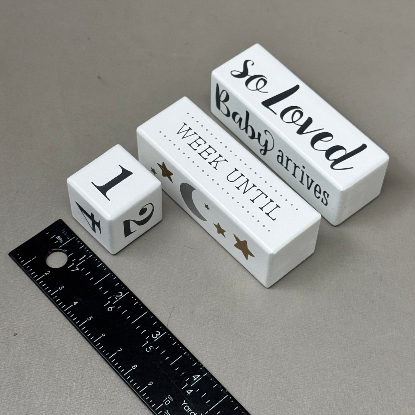 MALDEN International Designs Baby Countdown Blocks White