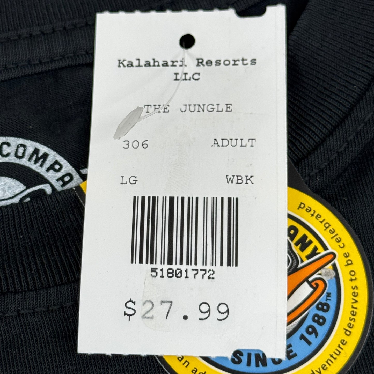 THE DUCK COMPANY Welcome To The Jungle Kalahari T-Shirt Adult Large Black,Blue,Yellow