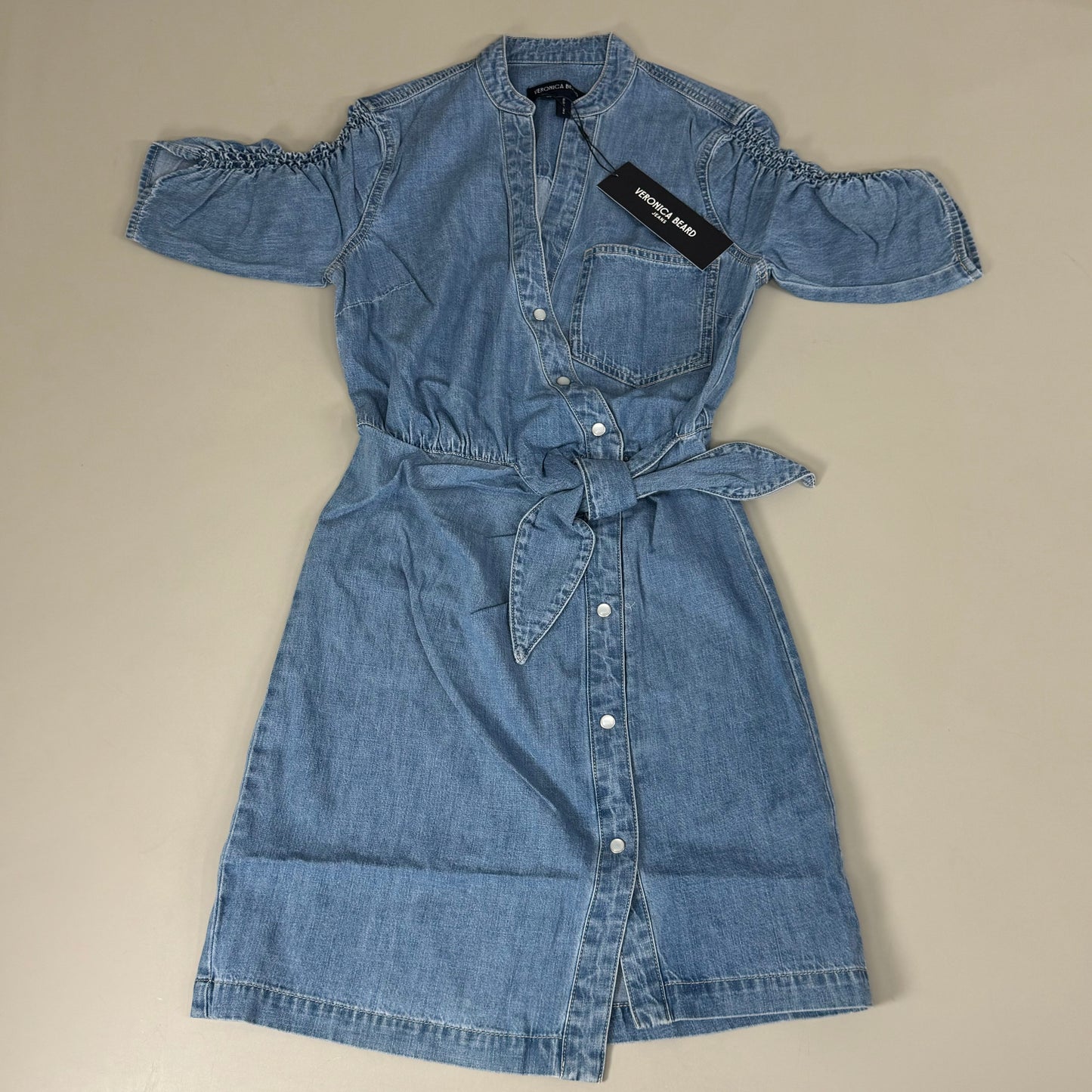 VERONICA BEARD Jeans Women's Dunn Mini Dress Sz-0 Iceberg J24067101286IC