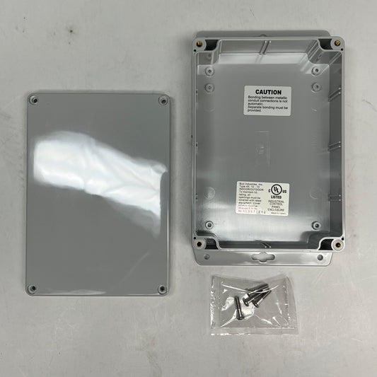 BUD INDUSTRIES  Ip65 Nema 4x Box W/ Mounting Brackets 6.7x4.8x2.2" Grey 1324-MB