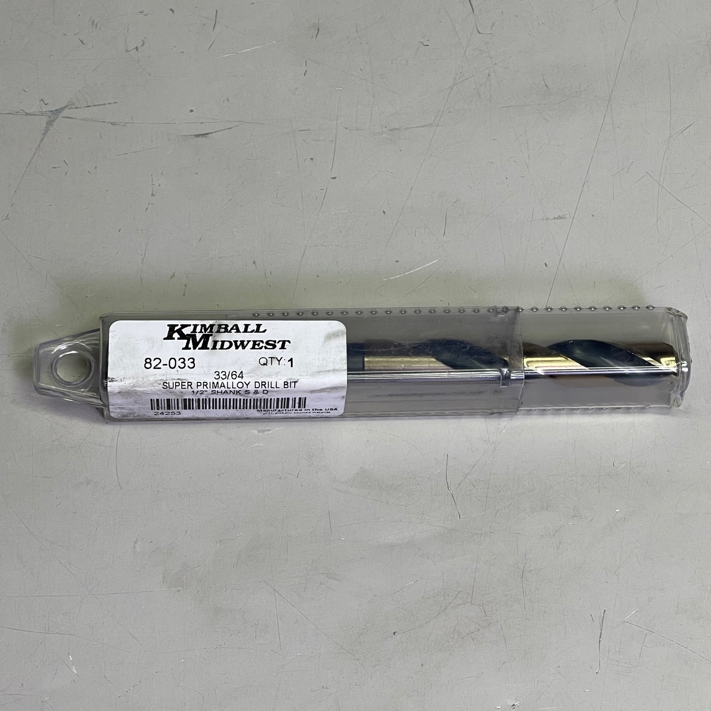 KIMBALL MIDWEST Super Primalloy Reduced Shank S&D Drill Bit 33/64"Dia x 6"L