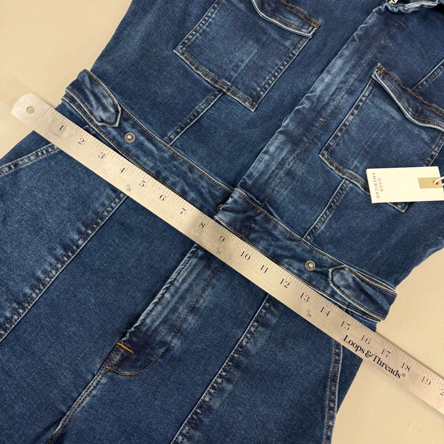 GOOD AMERICAN Fit For Success JumpSuit X-Large Indigo594 GFFS478