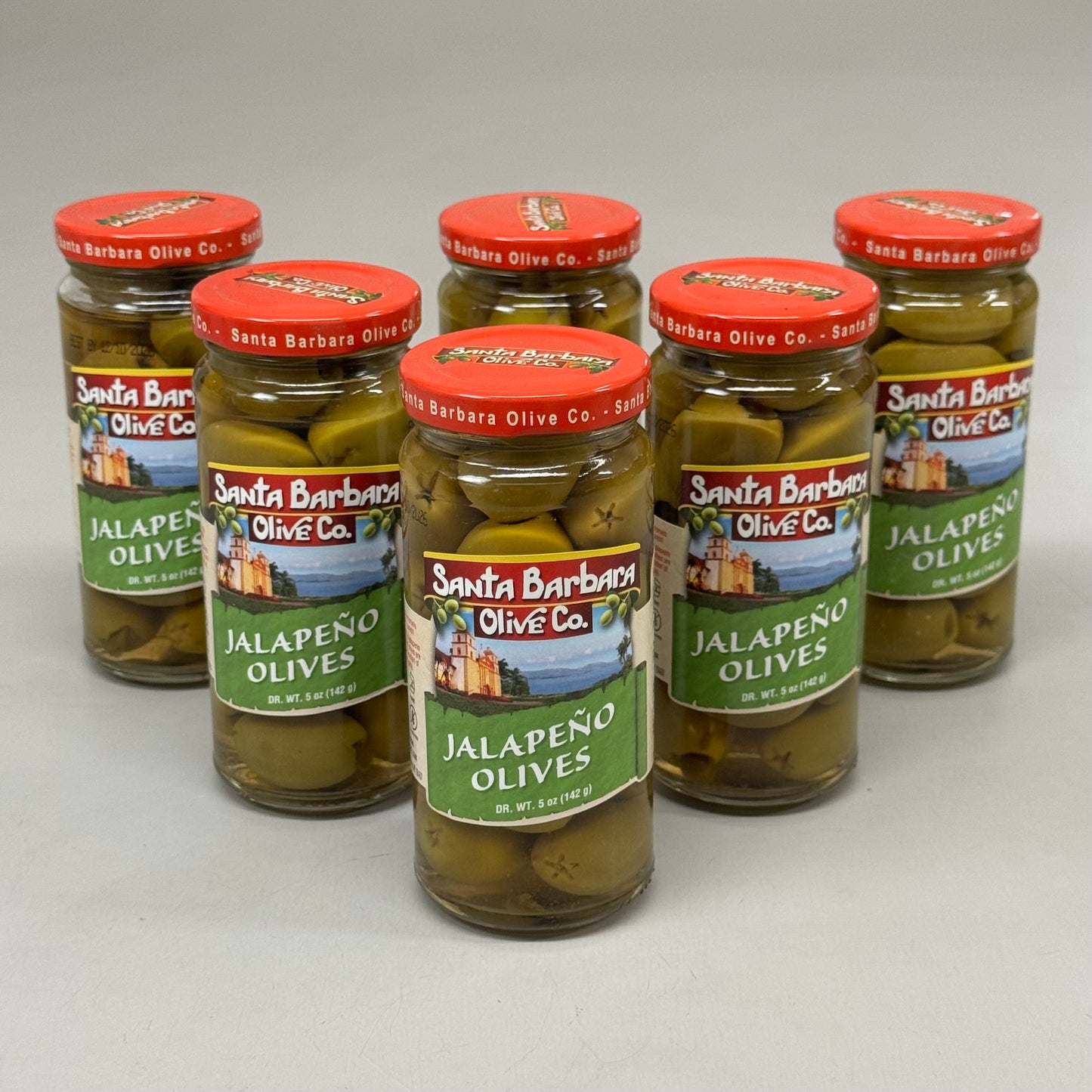 SANTA BARBARA OLIVE CO (6 Pack) Jalapeno Stuffed Olives 8oz Green BB 12/26