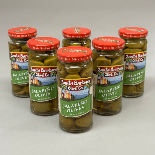 SANTA BARBARA OLIVE CO (6 Pack) Jalapeno Stuffed Olives 8oz Green BB 12/26