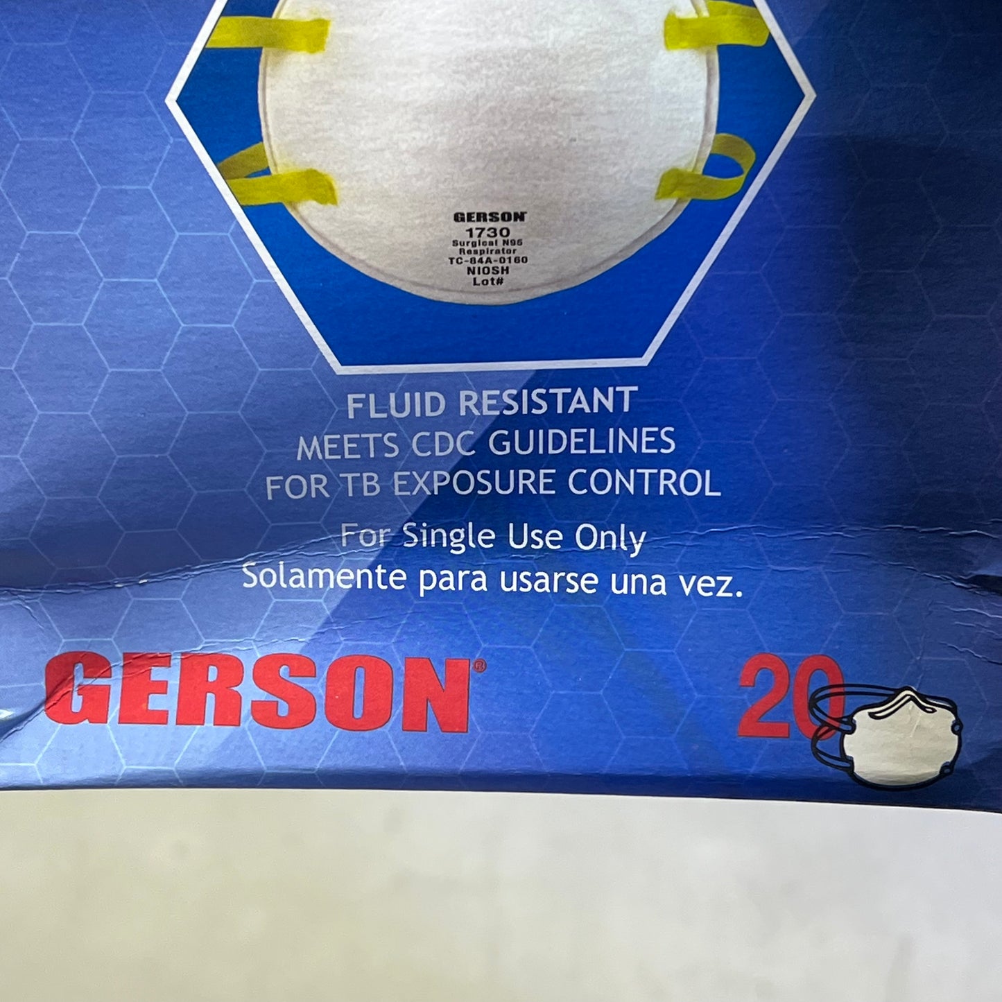 ZA@ GERSON (40 Pack) Particulate Respirator Made In USA N95 White 1730