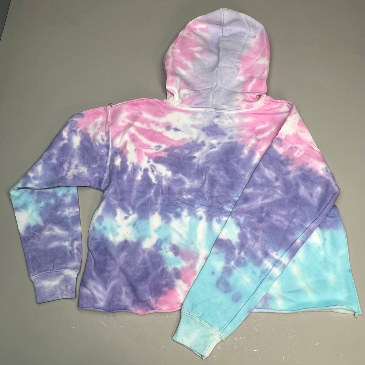 COLORTONE Sweat Shirt Crop Top Tie Dye Hoodie Women's Sz M Cotton Candy 8333