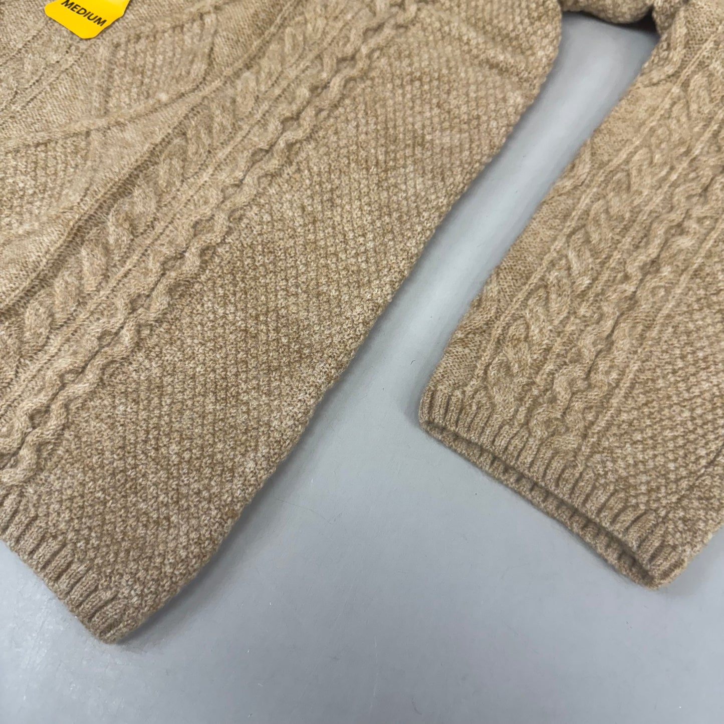 VINCE CAMUTO Cable Knit Sweater Women's Sz-M Latte Heather SC2895