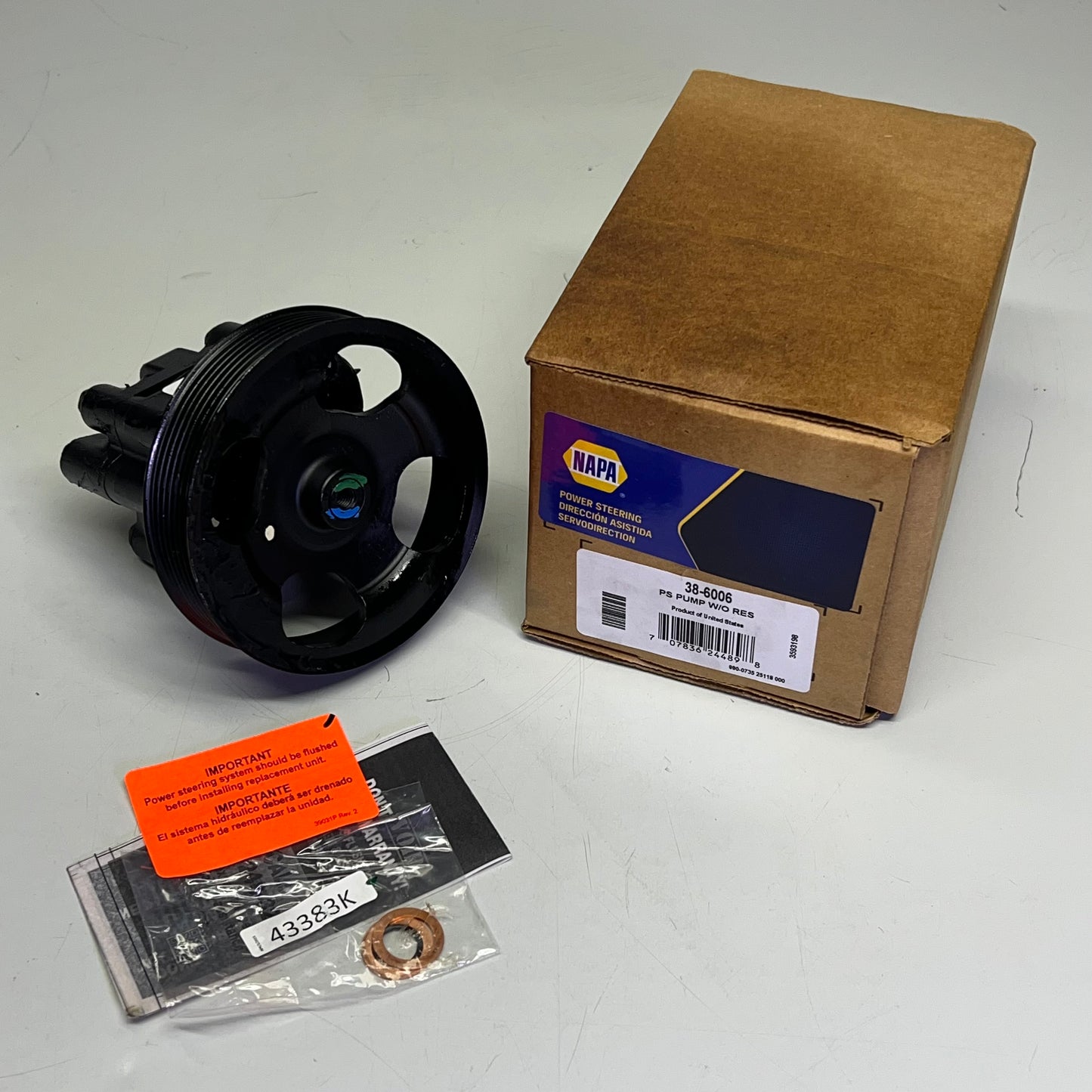 NAPA PS Pump W/O Res Power Steering For Infinity Model Vehicles 386006