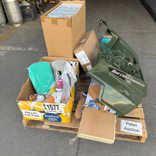 ZA@ Pallet of ATV Part, Flooring, Supplements, (Expired), Pipes, Auto Parts, Book, & MORE! (AS-IS)