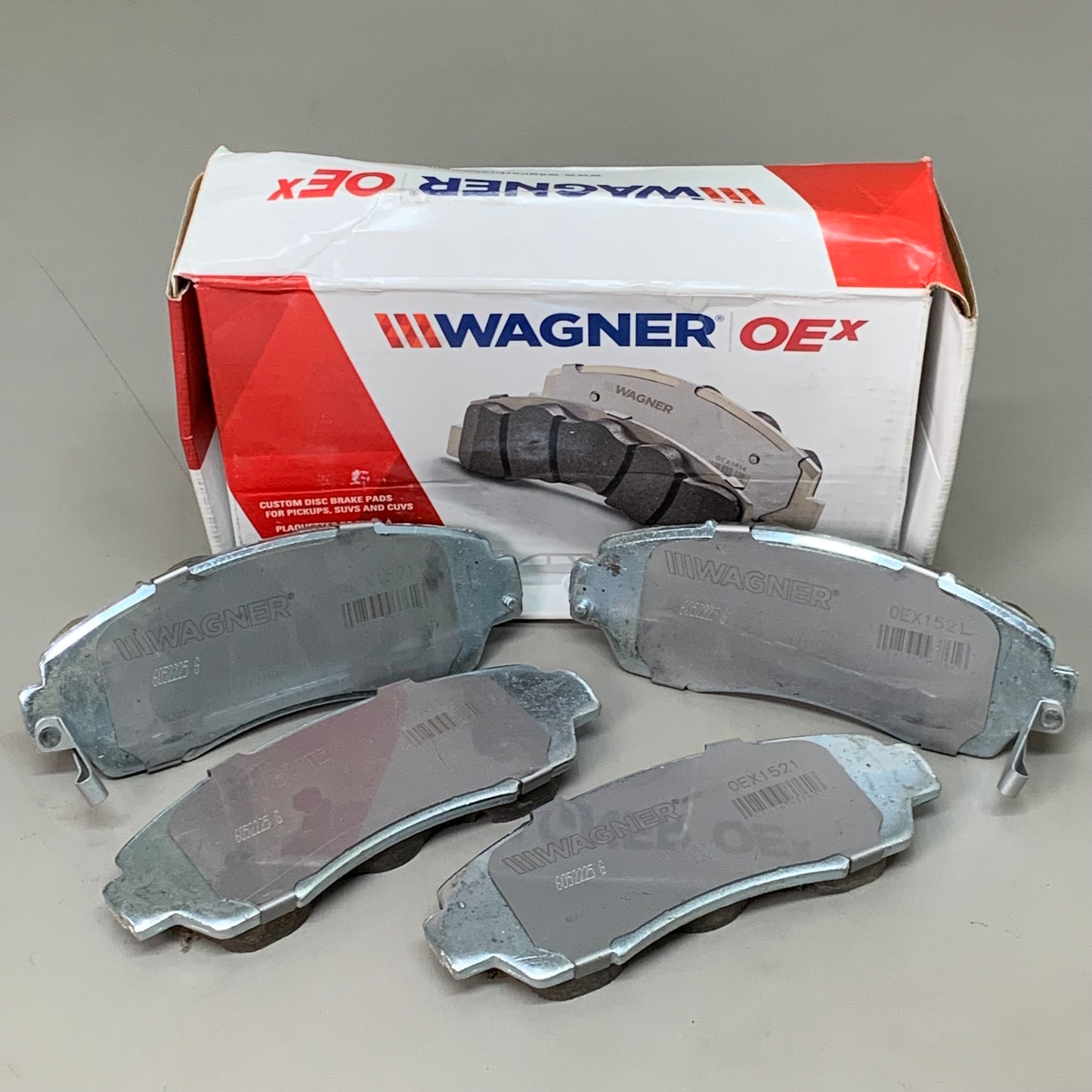 WAGNER OEx Premium Ceramic Disc Brake Pad Set 6" x 2" Grey OEX1521