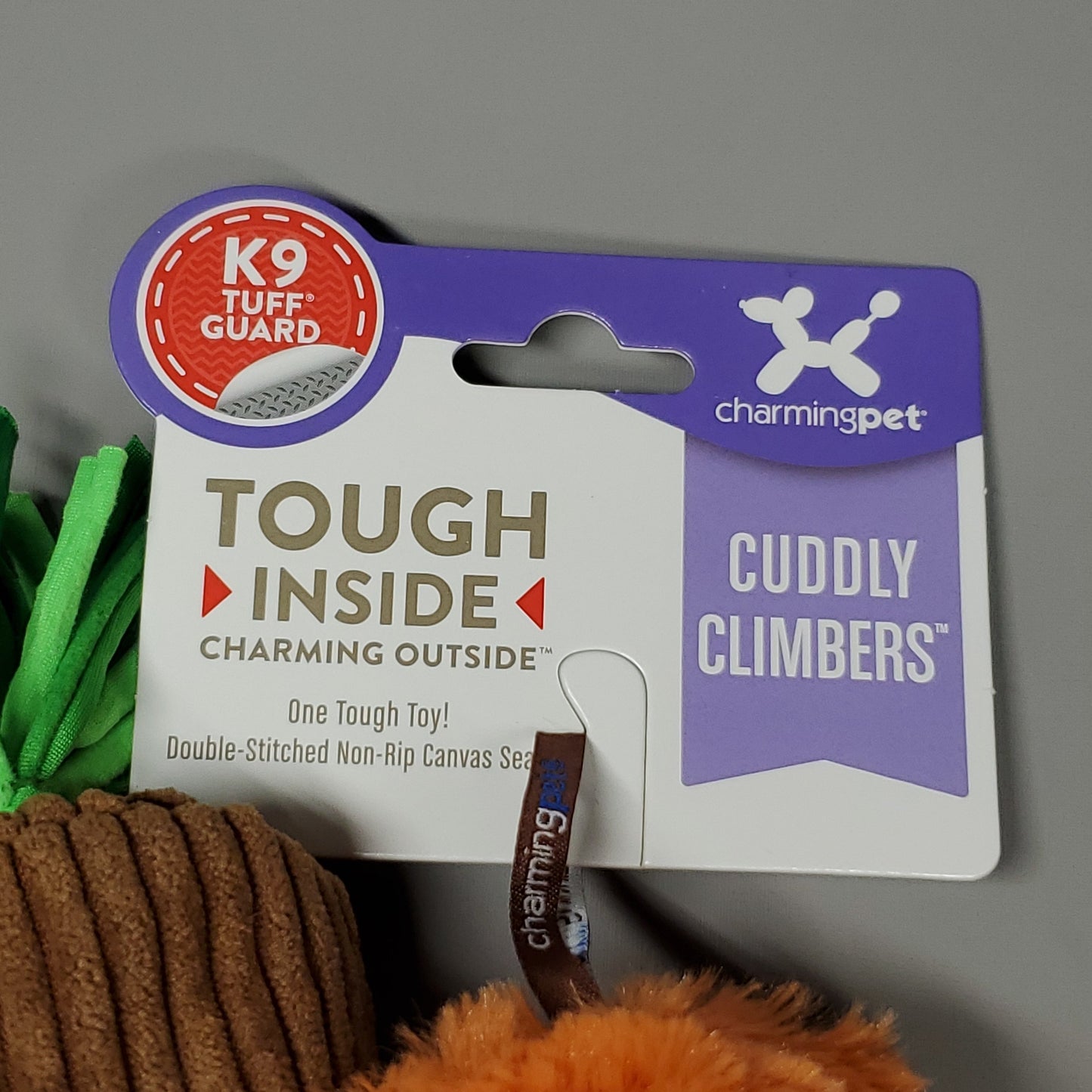 ZA@ CHARMING PET Cuddly Climbers Sloth Plush K9 Tuff Guard Ultra Durable 69988 Orange (New) C