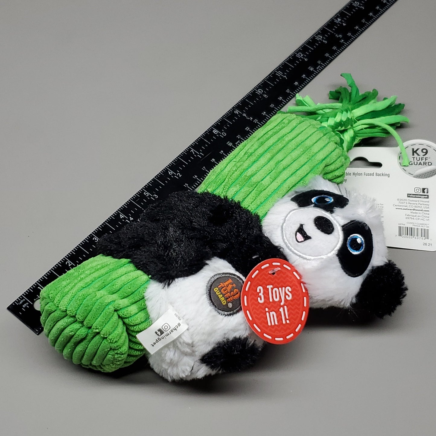 ZA@ CHARMING PET Cuddly Climbers Panda Plush K9 Tuff Guard Ultra Durable 69794 Black/White (New) B