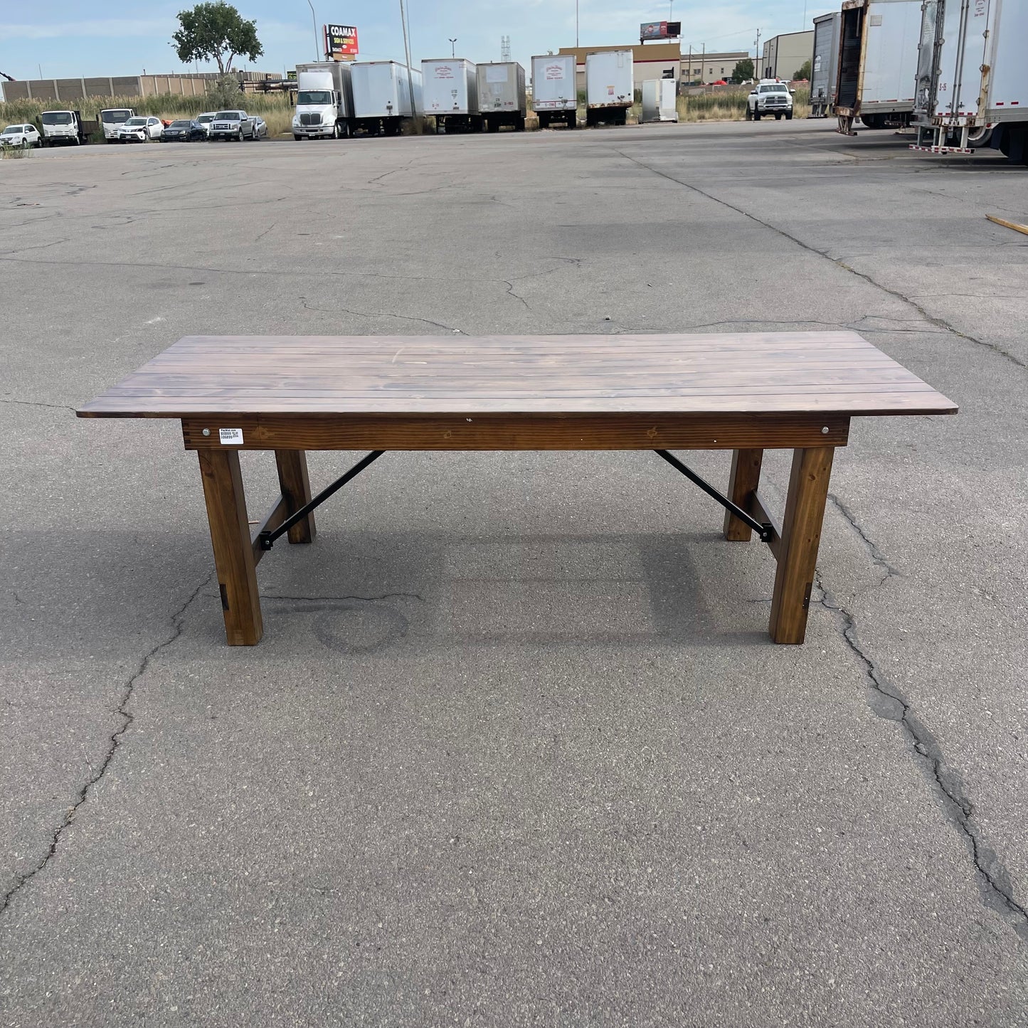 Z@ FLASH FURNITURE Hercules Series Antique Rustic Folding Dining Table 8' x 40" Wood 889142210160