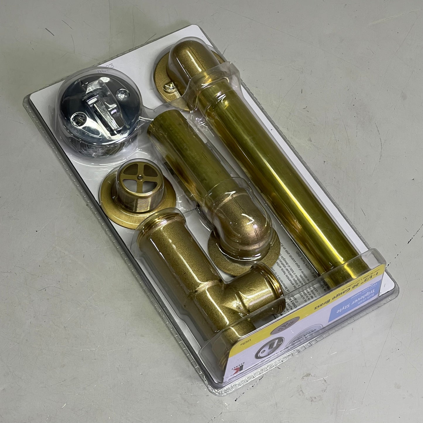 KEENEY 20 Gauge Bath Drain 606RB 1-1/2" Brass W/ Polished Chrome 28630
