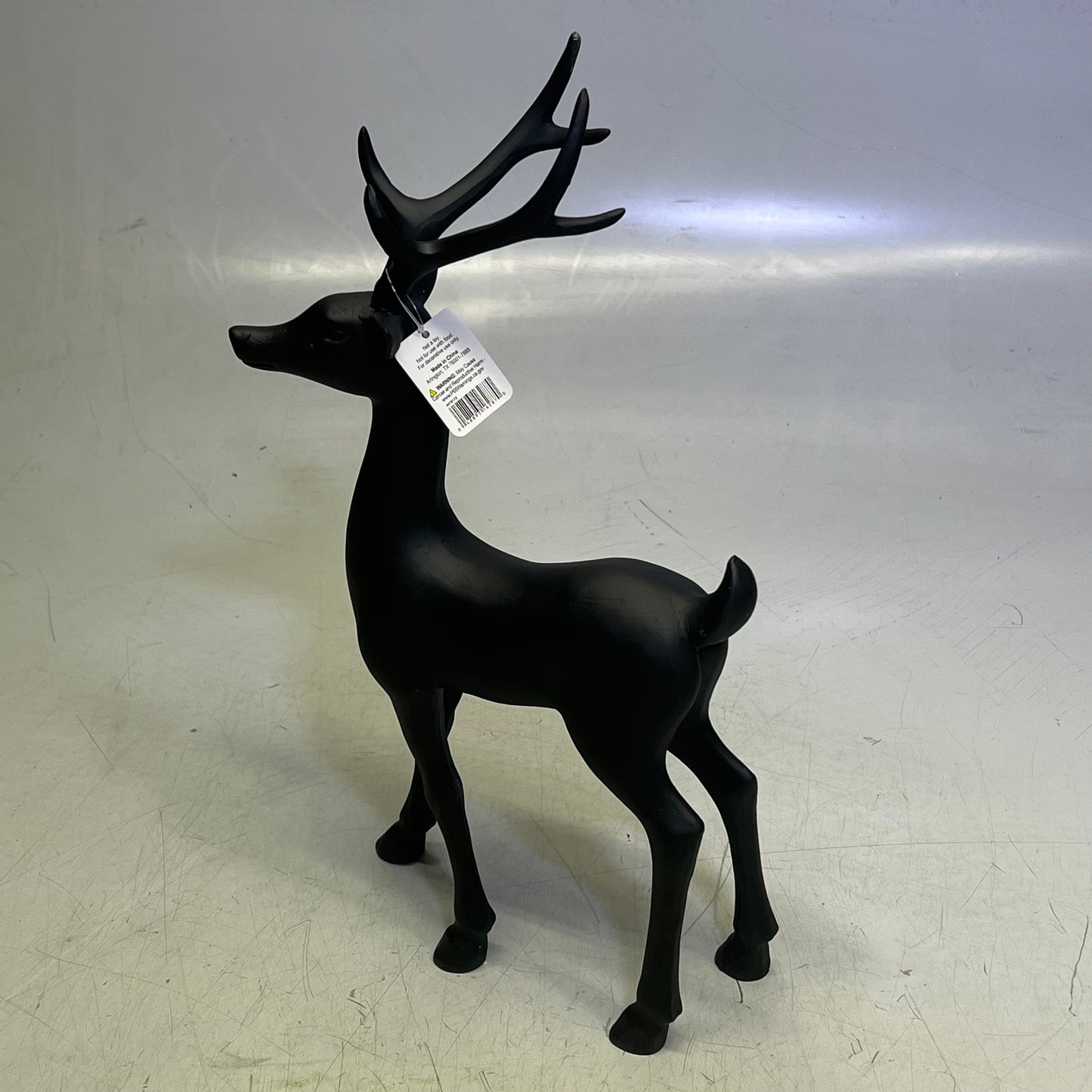 RAZ IMPORTS  Resin Holiday Decoration Deer 16.25" Matte Black 4018172B