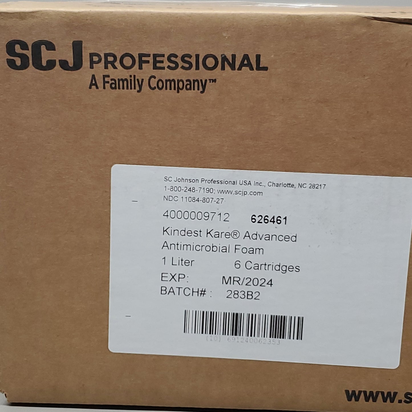 ZA@ SCJ Professional 12 Cartridges Kindest Care Advanced Antimicrobial Foam 1 L (12L Total) 03/24