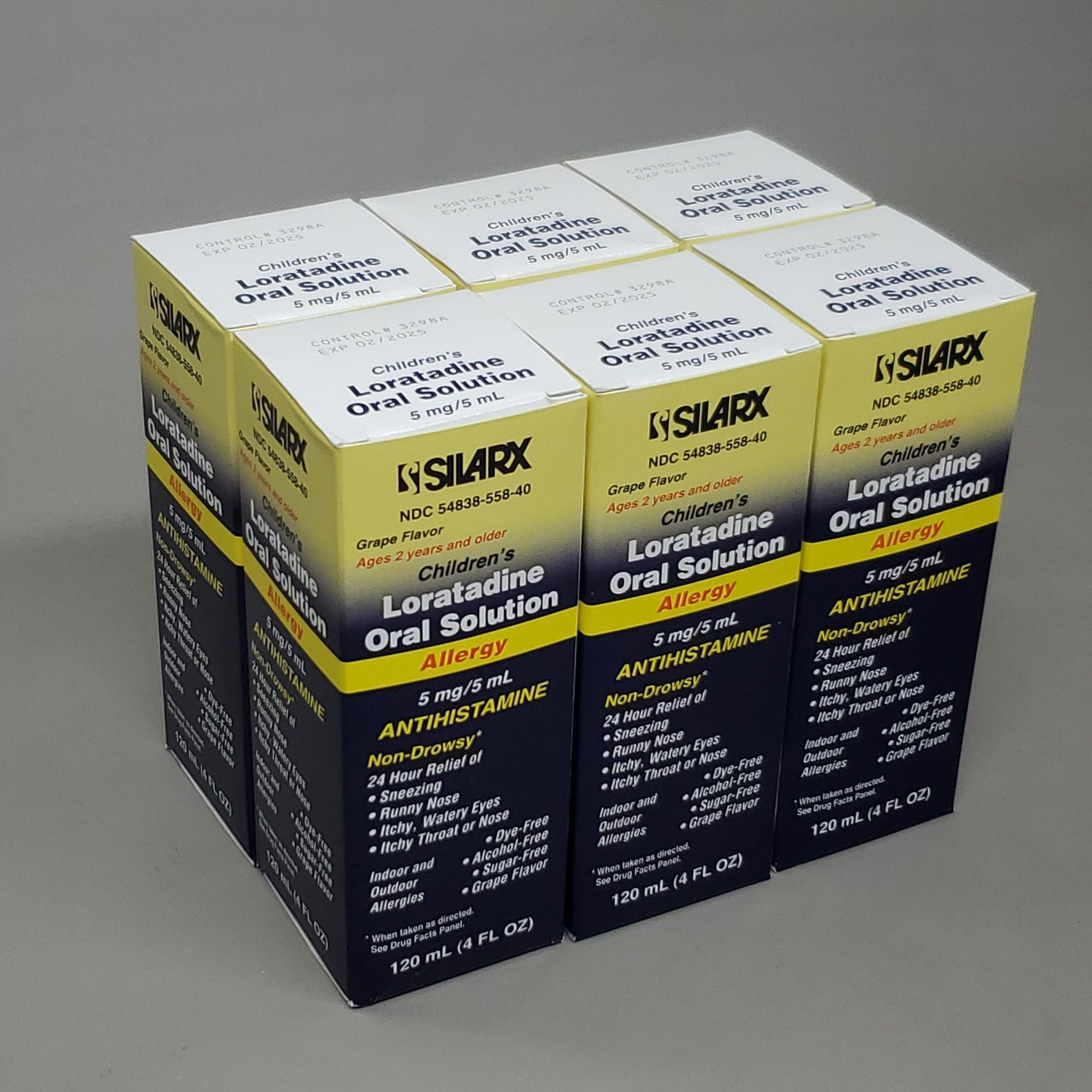 ZA@ SILARX 6 Pack Of Children's Loratadine Oral Solution Non-Drowsy 24HR Allergy Relief 02/25 A