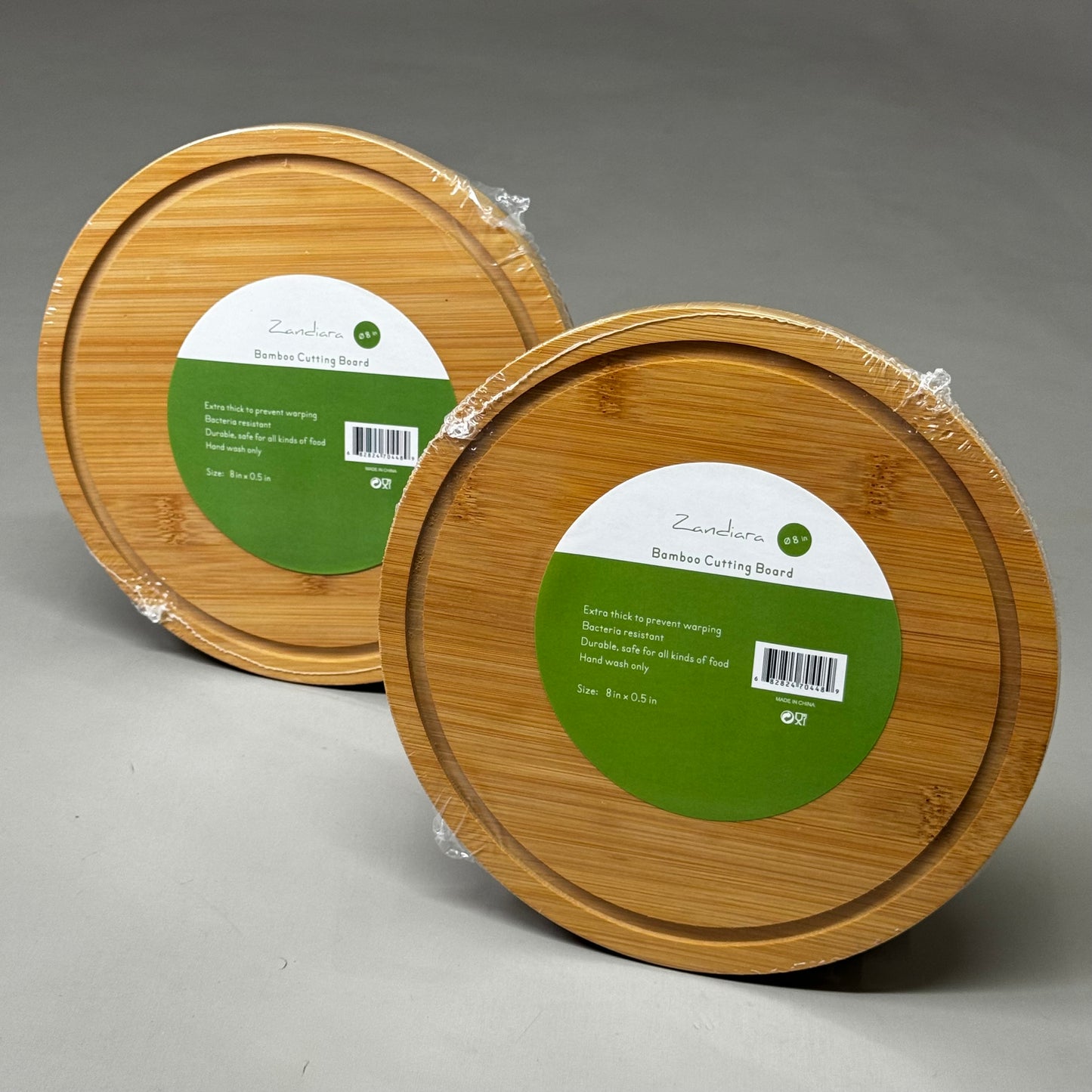 ZANDIARA (2 PACK!) Bamboo Cutting Board 8" x .5" 211874