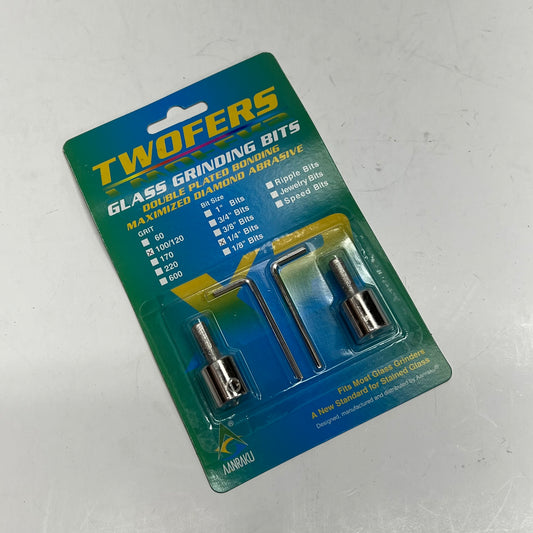 AANRAKU (SET OF 2) Twofers Grinding Bits 100/120 Diamond Mesh Grit 1/4"