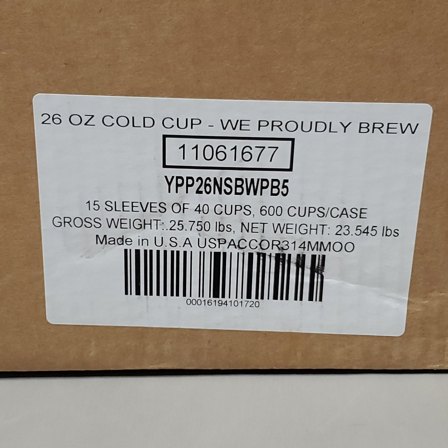 ZA@ NESTLE STARBUCKS Case of 600 Plastic 26 oz Cold Cups (New)