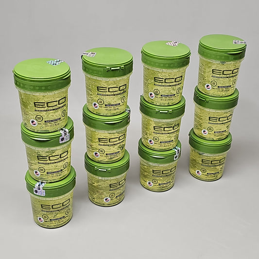 ZA@ ECO STYLE (12 PACK) Professional Styling Gel Olive Oil All Hair Types 8 fl oz BB 12/24 D