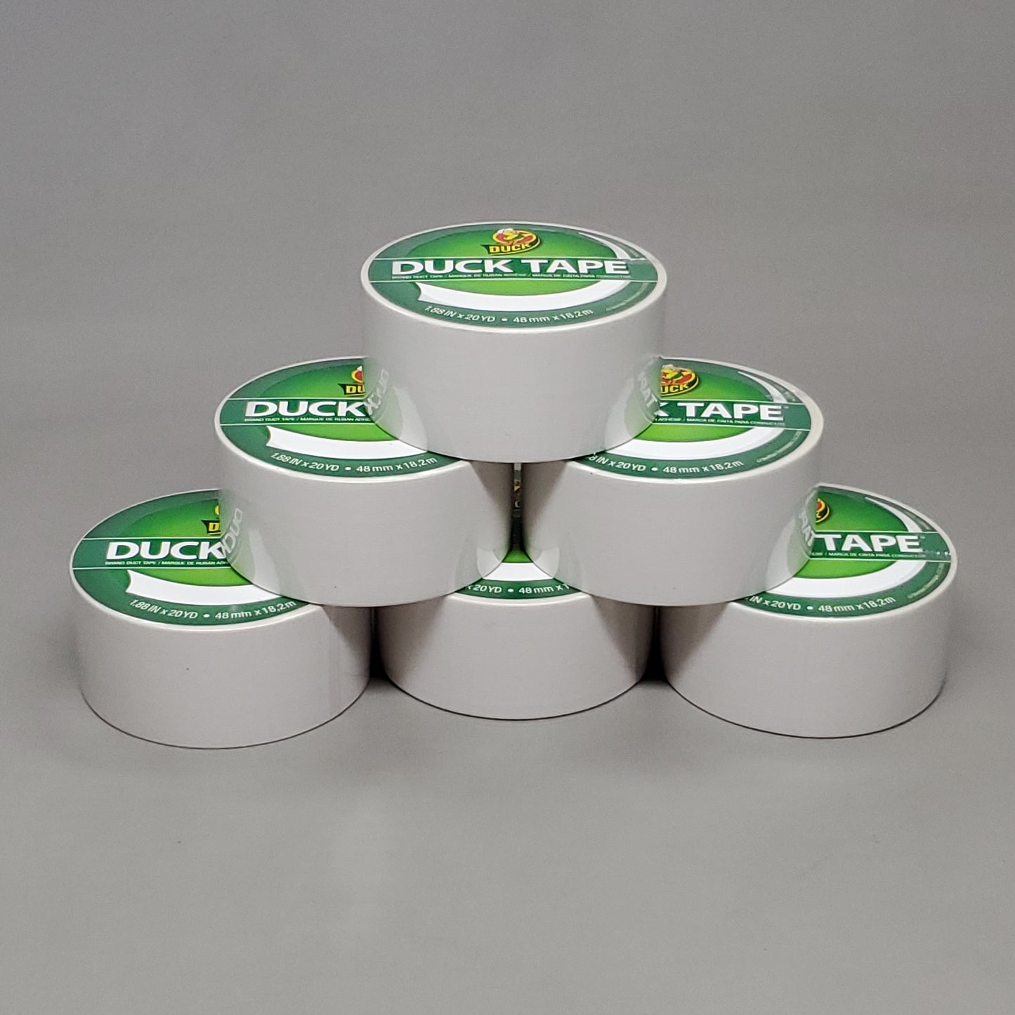 SHURTAPE DUCK TAPE 6 Rolls of White Duct Tape 1.88" X 20 YD 1265015