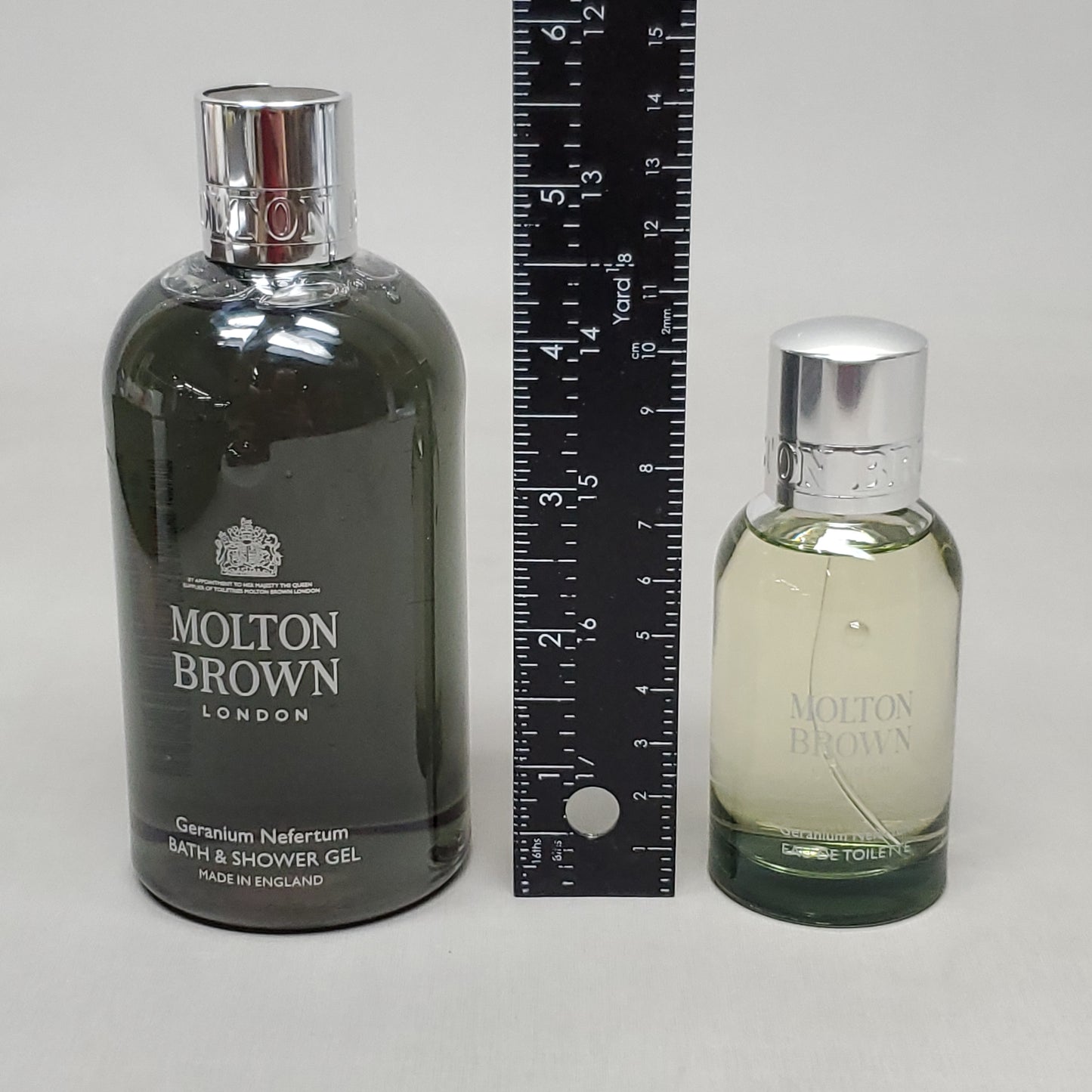 MOLTON BROWN London 2 pc set Geranium Nefertum Bath & Shower Gel 10 fl oz & Eau de Toilette 1.7 fl oz