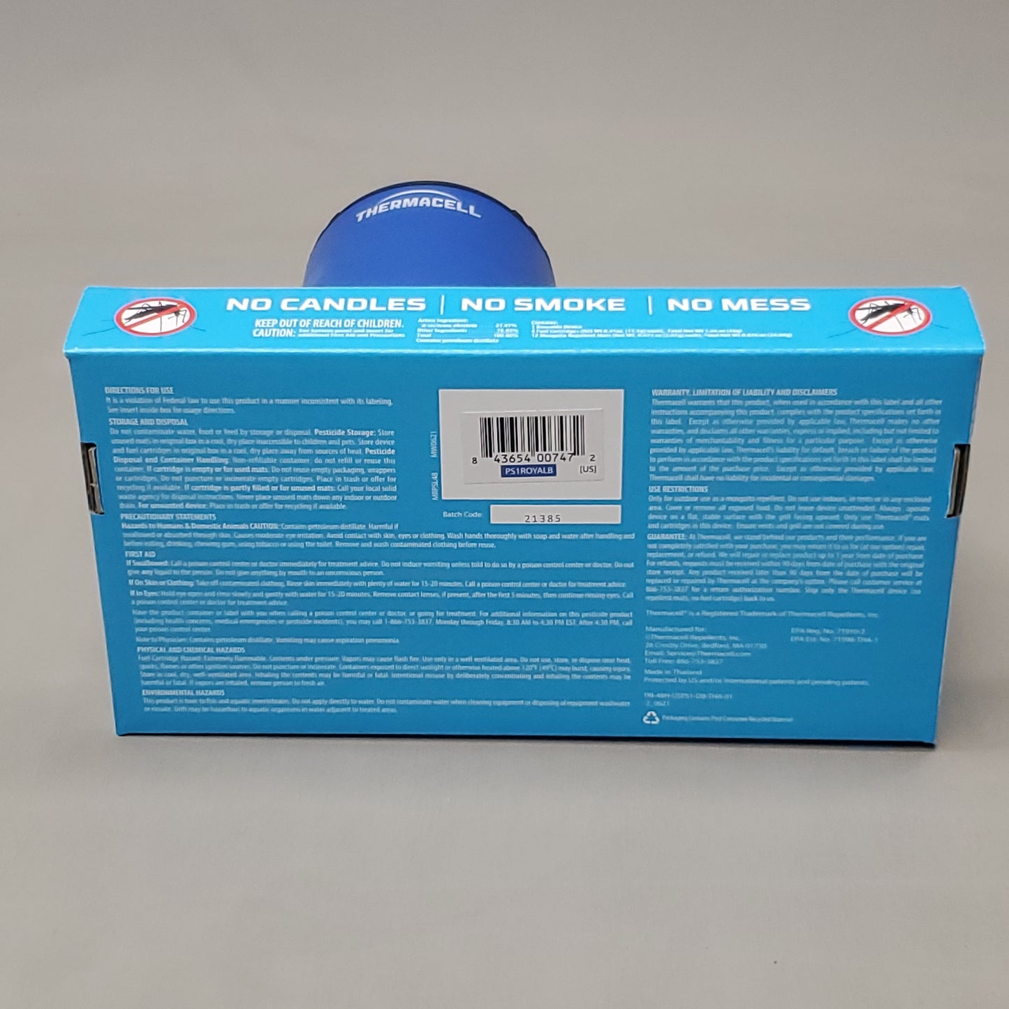 THERMACELL Patio Shield Mosquito Repellent 15' Zone Royal Blue PS1ROYALB (New)