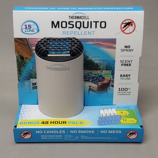 THERMACELL Patio Shield Mosquito Repellent 15' Zone Linen White PS1LINENB (New)