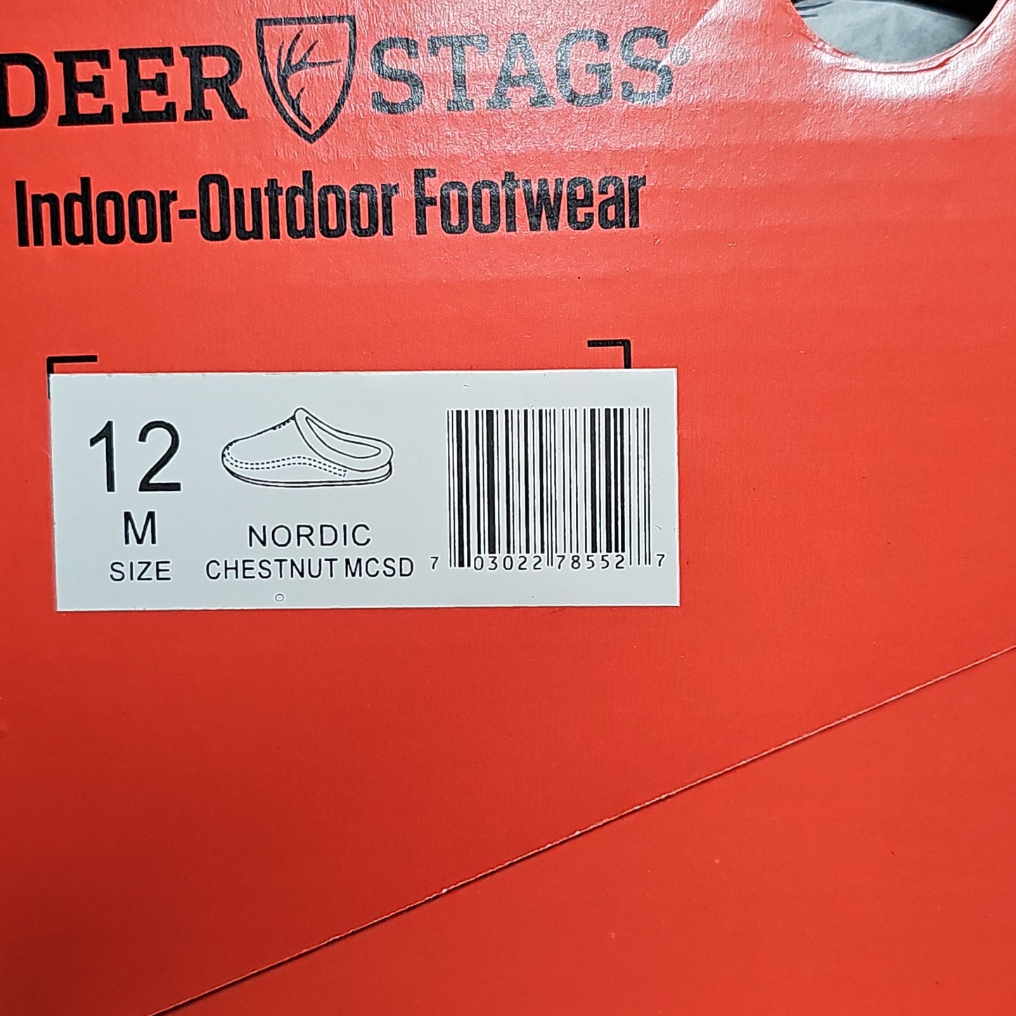 DEER STAGS Nordic Unisex Microsuede Slipper in Chestnut Sz 12 Mens (New)