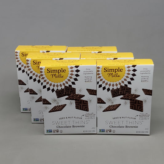 ZA@ SIMPLE MILLS Case of 6 Sweet Thins Chocolate Brownie 4.25 OZ (06/23)