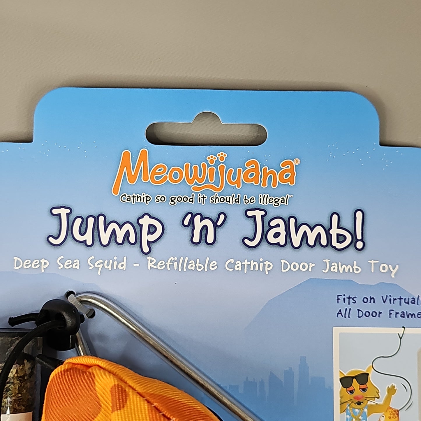 SMARTER PAW Meowijuana Organic Catnip Toy CASE OF 24! Jump 'n' Jamb Deep Sea Squid Door Jamb Cat Toy (New)