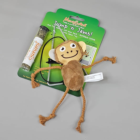 SMARTER PAW Meowijuana Organic Catnip Toy Jump 'n' Jamb Monkey Door Jamb Cat Toy (New)