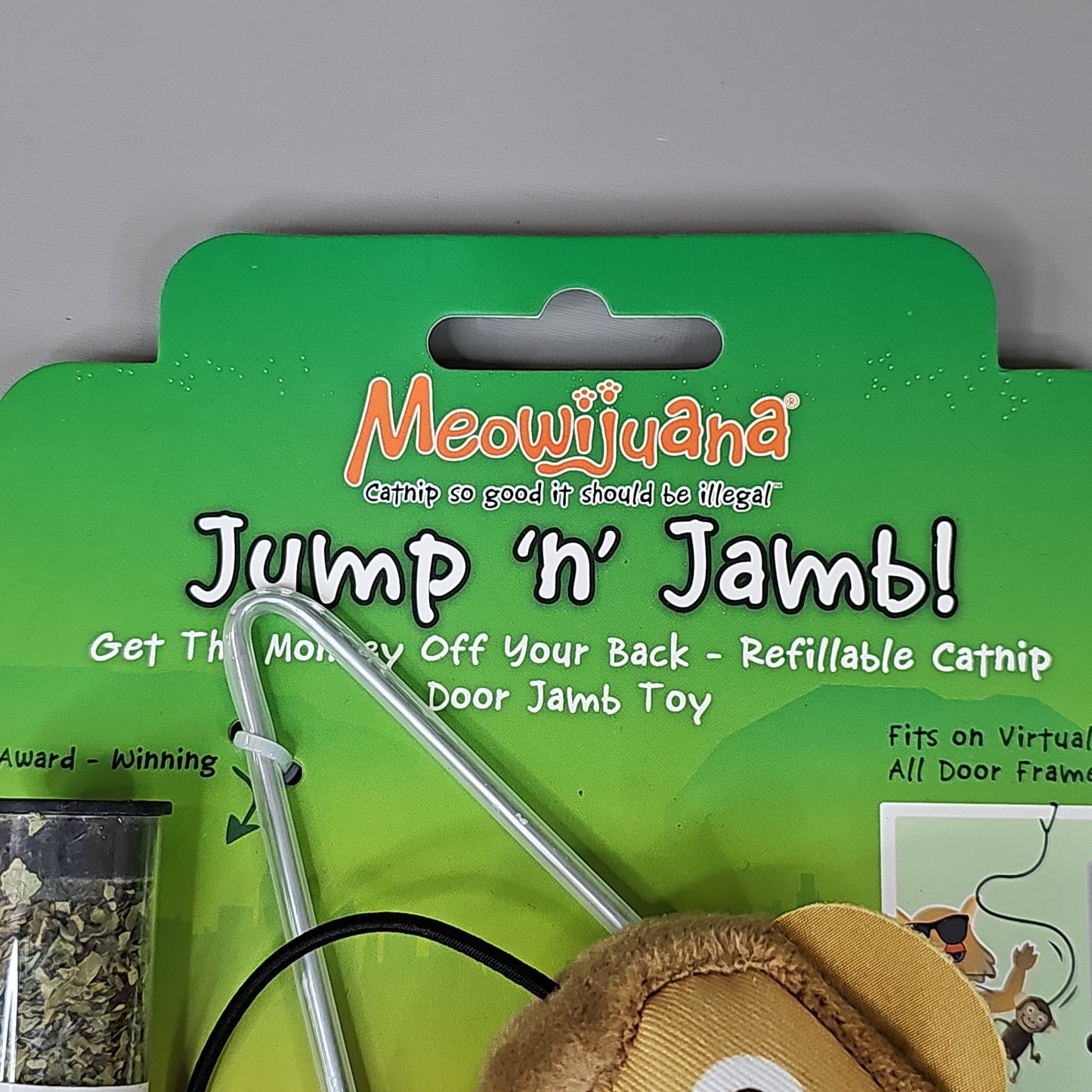 SMARTER PAW Meowijuana Organic Catnip Toy Jump 'n' Jamb Monkey Door Jamb Cat Toy (New)