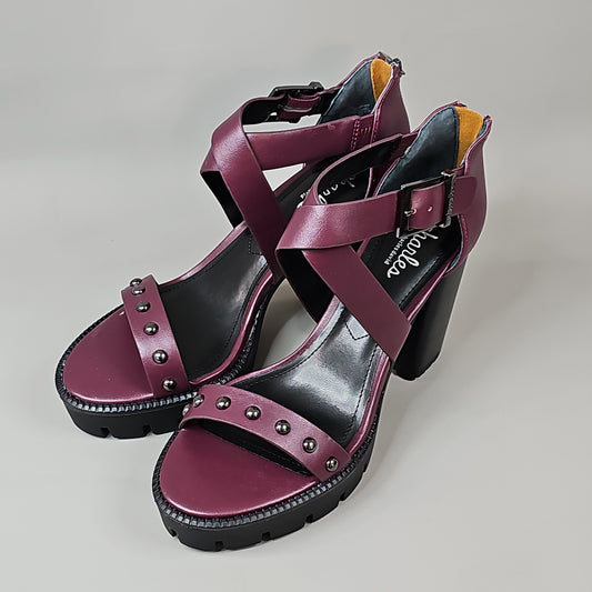 CHARLES BY CHARLES DAVID Women's Vanden Studded Sandal Shoe Sz 8M Burgundy (New)