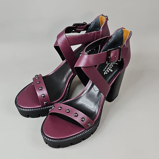 CHARLES BY CHARLES DAVID Women's Vanden Studded Sandal Shoe Sz 5.5M Burgundy (New)