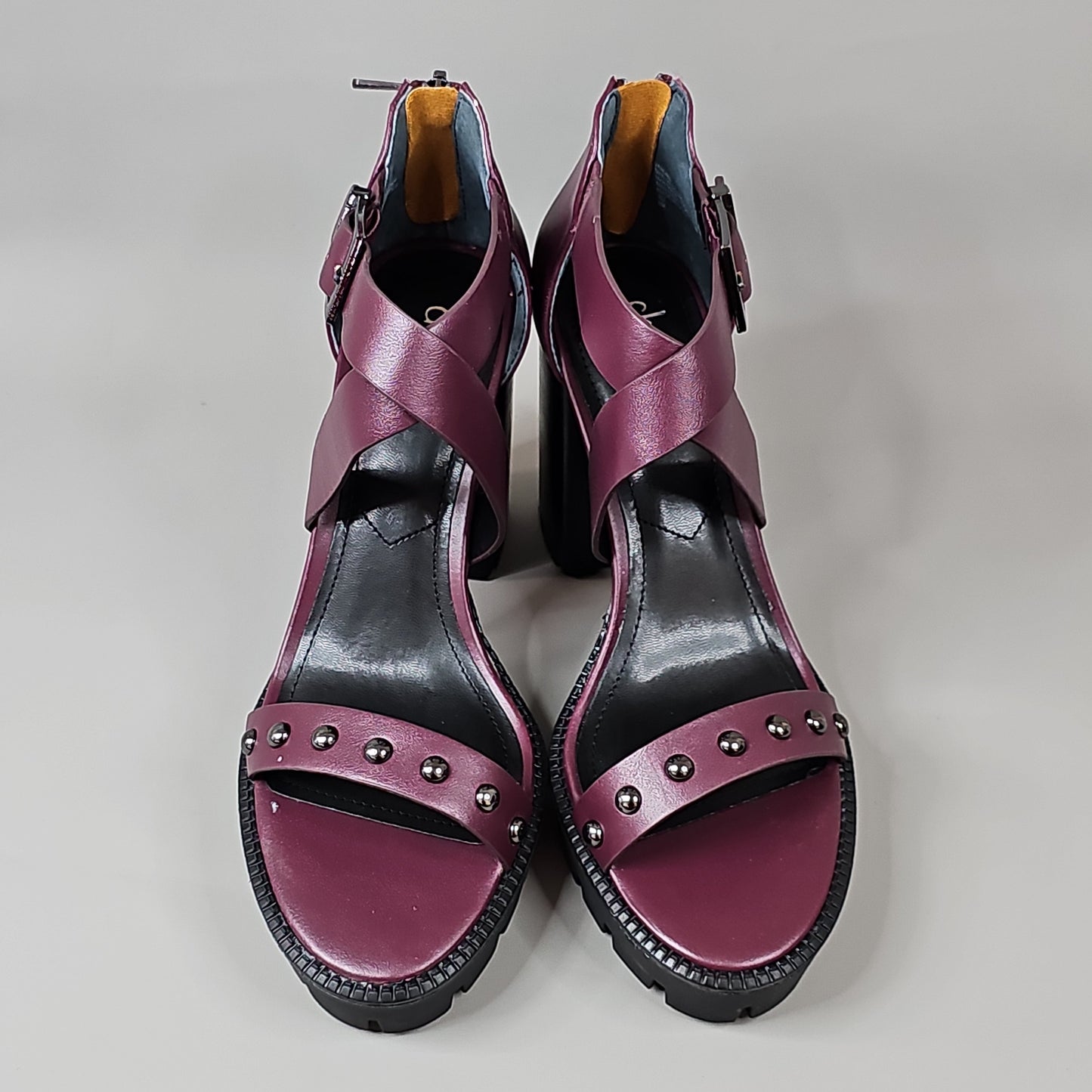 CHARLES BY CHARLES DAVID Women's Vanden Studded Sandal Shoe Sz 6.5M Burgundy (New)