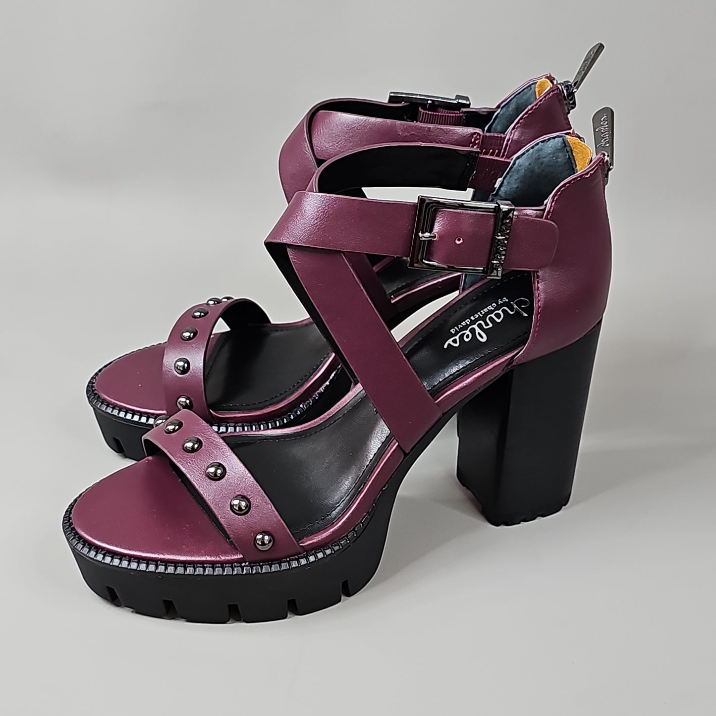 CHARLES BY CHARLES DAVID Women's Vanden Studded Sandal Shoe Sz 8M Burgundy (New)