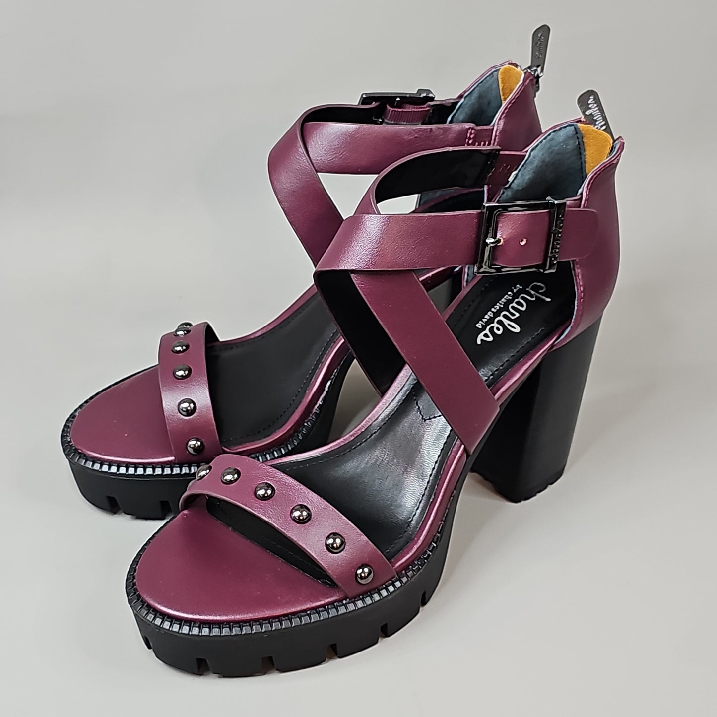 CHARLES BY CHARLES DAVID Women's Vanden Studded Sandal Shoe Sz 8M Burgundy (New)