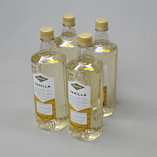 STARBUCKS (4 PACK) Vanilla Flavored Syrup 33.8 fl oz/bottle 12/24 (New)