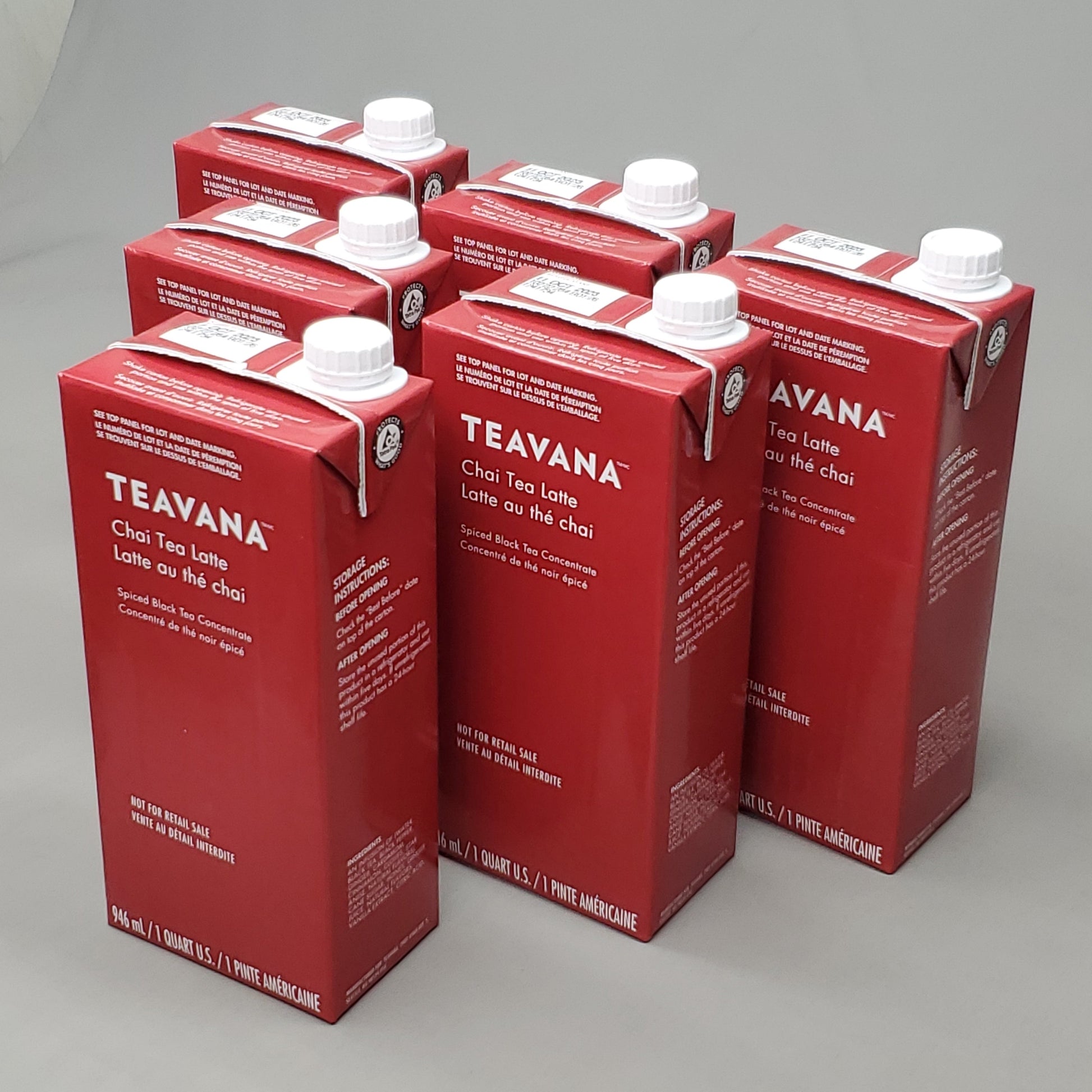 STARBUCKS 6PACK! Teavana Chai Tea Latte 1 Quart/bottle BB 01/24 (New