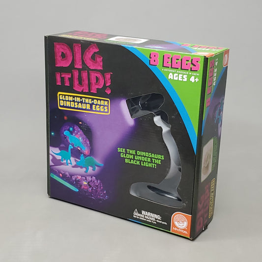 MINDWARE Dig it up Glow in the Dark Dinosaur Eggs w/ Black Light (New)