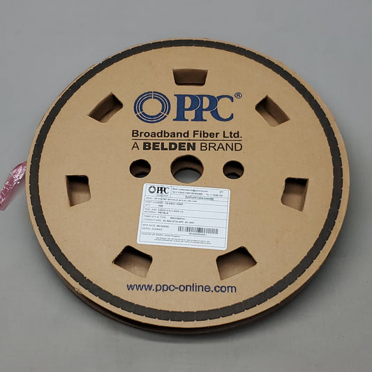 BELDEN PPC Broadband Fiber Optic Roll QuikPush Cable 3.0MM OD / 1.4MM ID PBT/BLK 100' 10-0241-100F (New)