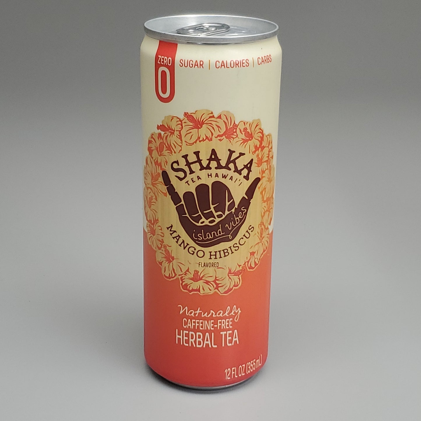 SHAKA 12-PACK! Mango Hibiscus Naturally Caffeine-Free Herbal Tea 12 fl oz (02/24)