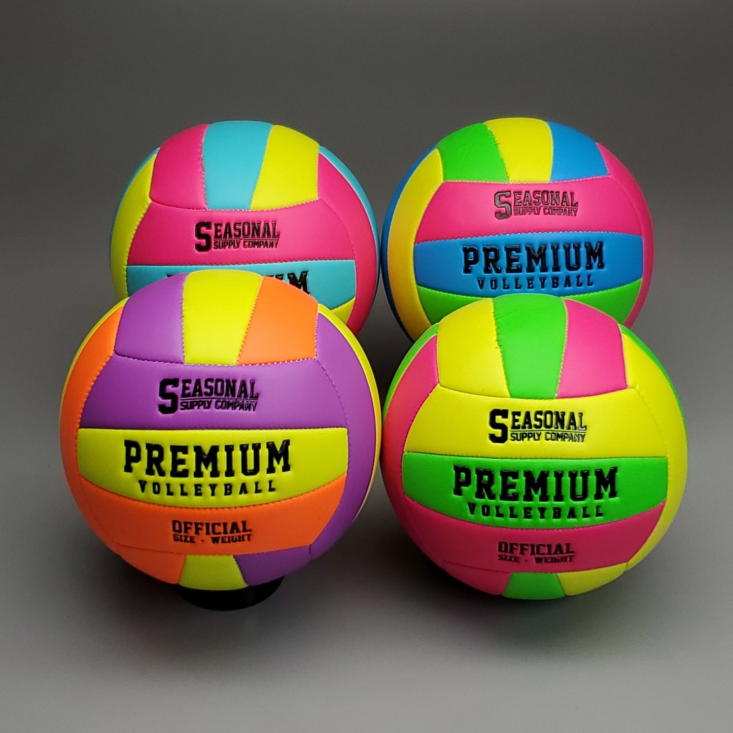 SEASONAL SUPPLY CO (4 PACK) Multi Colored Premium Volleyballs Official Sz & Weight