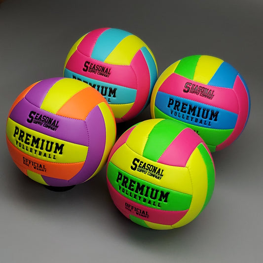 SEASONAL SUPPLY CO (4 PACK) Multi Colored Premium Volleyballs Official Sz & Weight