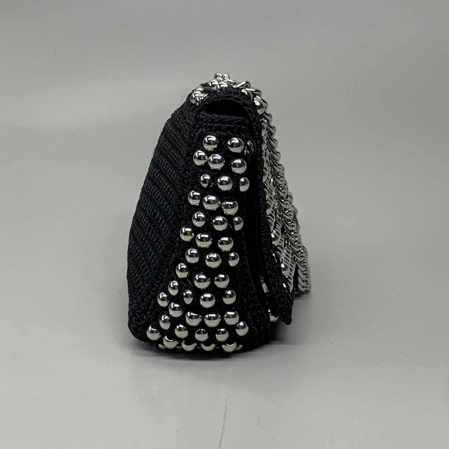 KURT GEIGER Kensington Crochet MD Stud Bag 8" x 6" Black 5045654259515