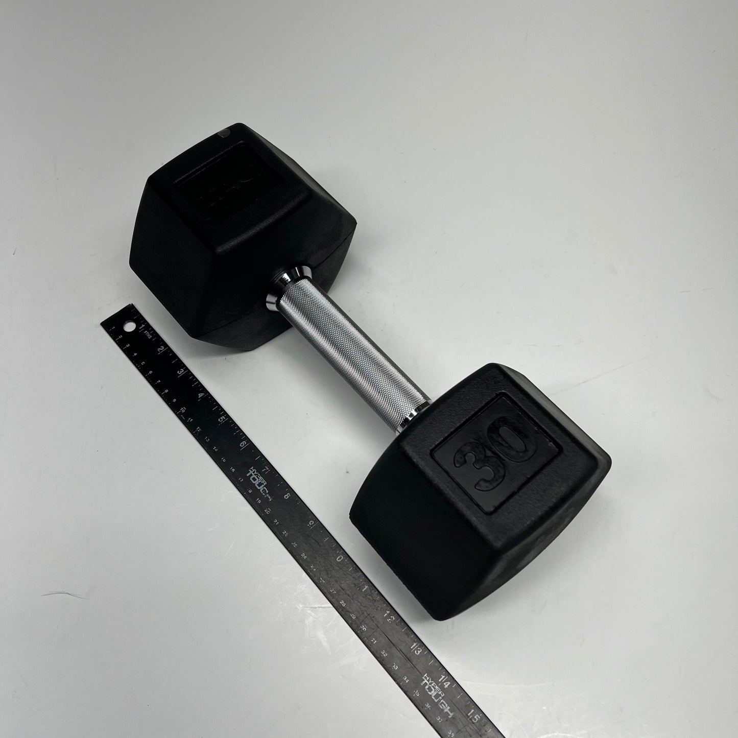 ZA@ TAG Metal & Rubber Dumbbells 30lbs Black/Chrome 1908
