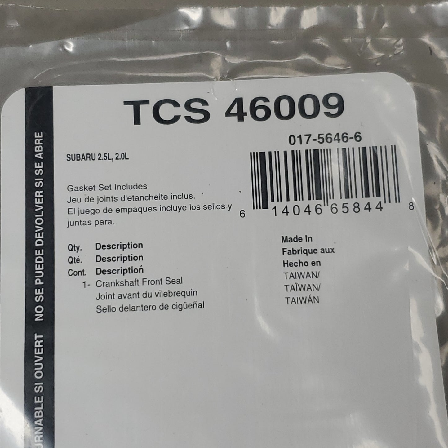 FEL-PRO Crankshaft Front Seal Set TCS46009 (New)