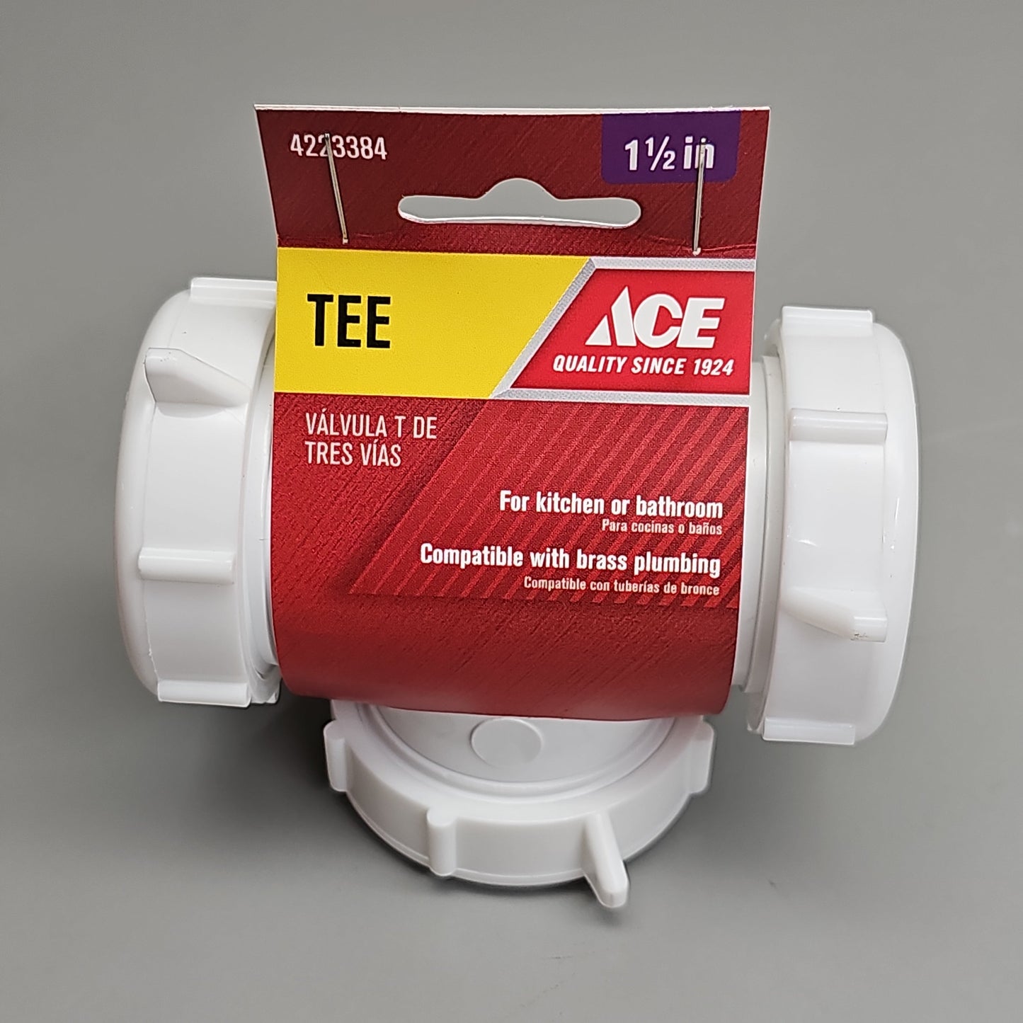 ACE Coupling Plastic Tee 3 Way 1.5" 5-Pk ACE55-6W 4223384 (New)